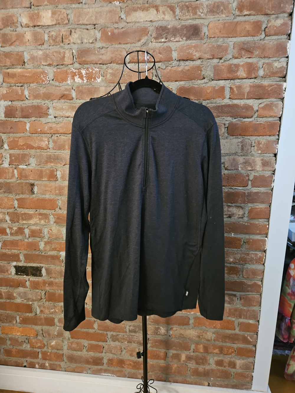 REI Men's Dark Charcoal Quarter-Zip Pullover